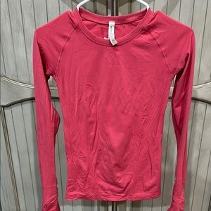 Athleta Fitted Long Sleeve Tee in coral